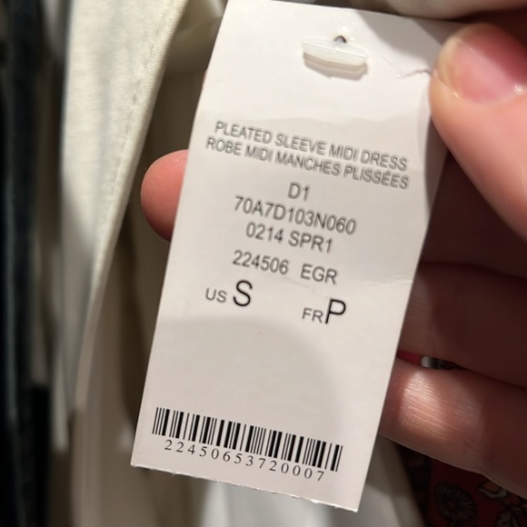 Bebe off white puffed sleeve keyhole bodycon midi dress size S - Picture 8 of 8